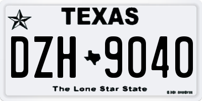 TX license plate DZH9040