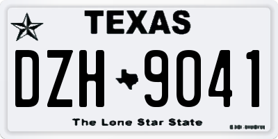 TX license plate DZH9041