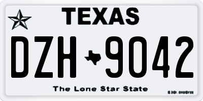 TX license plate DZH9042