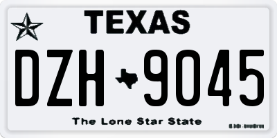TX license plate DZH9045