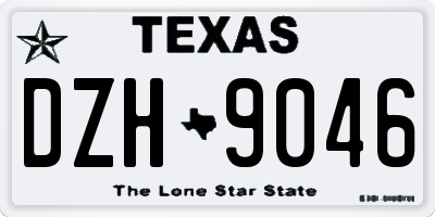 TX license plate DZH9046