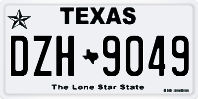 TX license plate DZH9049