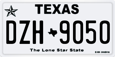 TX license plate DZH9050