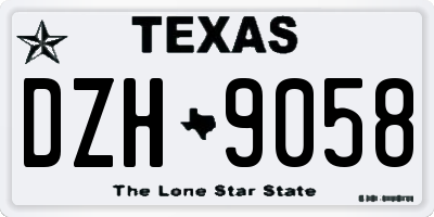 TX license plate DZH9058