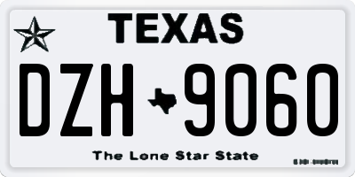 TX license plate DZH9060
