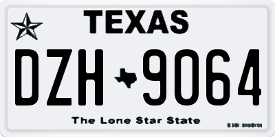 TX license plate DZH9064