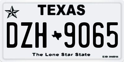 TX license plate DZH9065