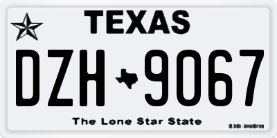 TX license plate DZH9067