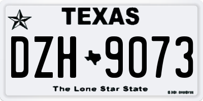 TX license plate DZH9073