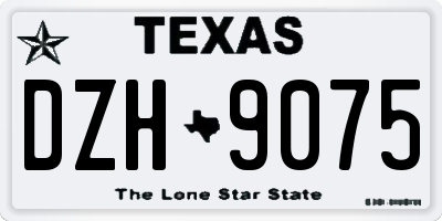 TX license plate DZH9075