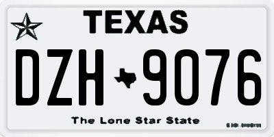 TX license plate DZH9076