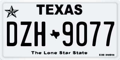 TX license plate DZH9077