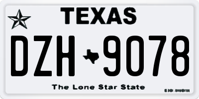 TX license plate DZH9078