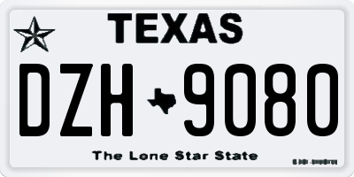 TX license plate DZH9080