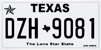 TX license plate DZH9081