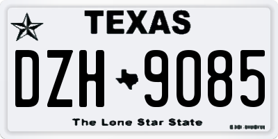 TX license plate DZH9085