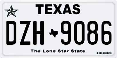 TX license plate DZH9086