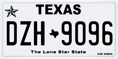 TX license plate DZH9096