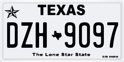 TX license plate DZH9097