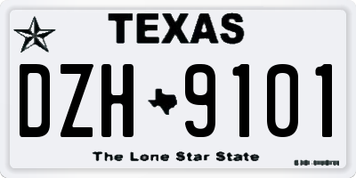 TX license plate DZH9101
