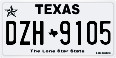 TX license plate DZH9105