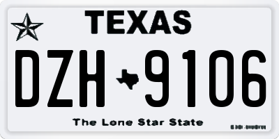 TX license plate DZH9106