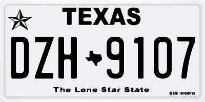 TX license plate DZH9107