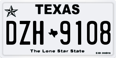 TX license plate DZH9108