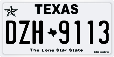 TX license plate DZH9113