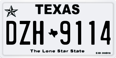 TX license plate DZH9114