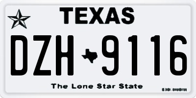 TX license plate DZH9116