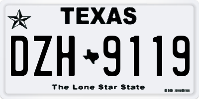 TX license plate DZH9119