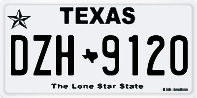 TX license plate DZH9120