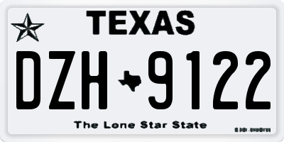 TX license plate DZH9122