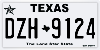 TX license plate DZH9124