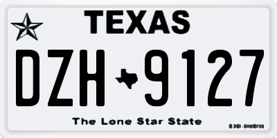 TX license plate DZH9127