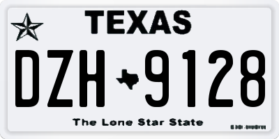 TX license plate DZH9128