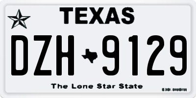 TX license plate DZH9129