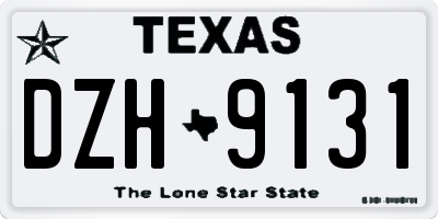 TX license plate DZH9131