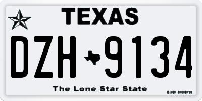 TX license plate DZH9134