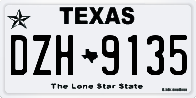 TX license plate DZH9135