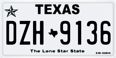 TX license plate DZH9136