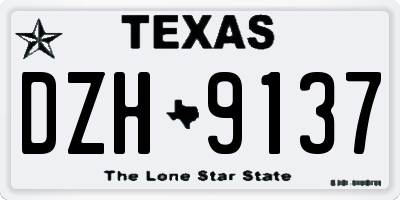 TX license plate DZH9137