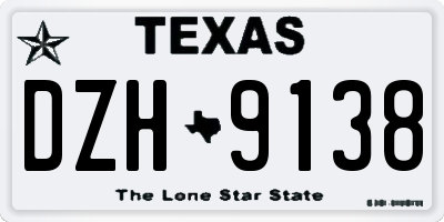 TX license plate DZH9138