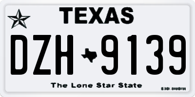 TX license plate DZH9139