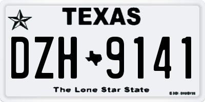 TX license plate DZH9141