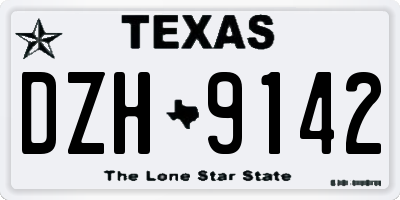 TX license plate DZH9142
