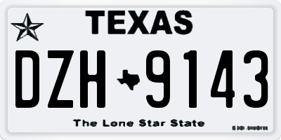 TX license plate DZH9143