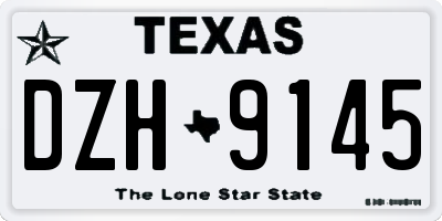 TX license plate DZH9145