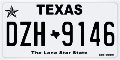 TX license plate DZH9146